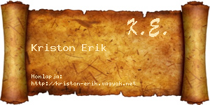 Kriston Erik névjegykártya